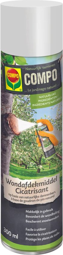 COMPO Wondafdekmiddel Spray - natuurlijke dennenhars - bevordert de wondheling - beschermt snoeiwonden - spuitbus 300 ml - Compo