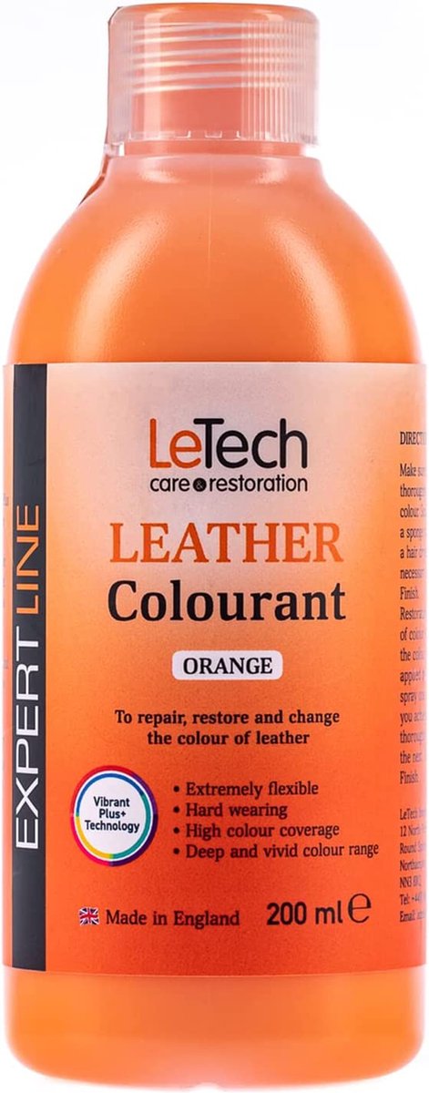 LeTech Leather Colorant ORANGE - ORANJE (100ml) - leerverf - lederverf - sneakerverf