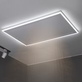 Plafond Chauffage Infrarouge avec Siècle des Lumières - 370W - 65x63x3.3cm - Panneau Chauffant Infrarouge - Thermostat Inclus - Dimmable