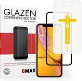 BMAX Screenprotector geschikt voor iPhone XR met applicator - Full Cover gehard glas - Tempered glas - Apple screenprotectors - Telefoonglaasje - Beschermglas - Glasplaatje - Screensaver - Screen protector - Case friendly - Zwart