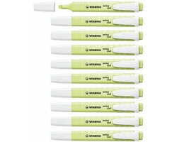 STABILO swing cool - Markeerstift - Perfect Voor Onderweg - Pastel - Snufje Limoen - Doos 10 stuks