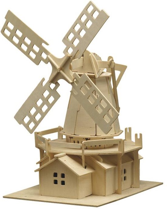 Pebaro Houten bouwpakket windmolen, 25 x 38 cm | bol.com