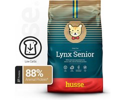 Husse Opus Lynx Senior - Graanvrij Kattenvoer, Graanvrije Kattenbrokken, Kattenvoeding Droogvoer - 3 x 7 kg