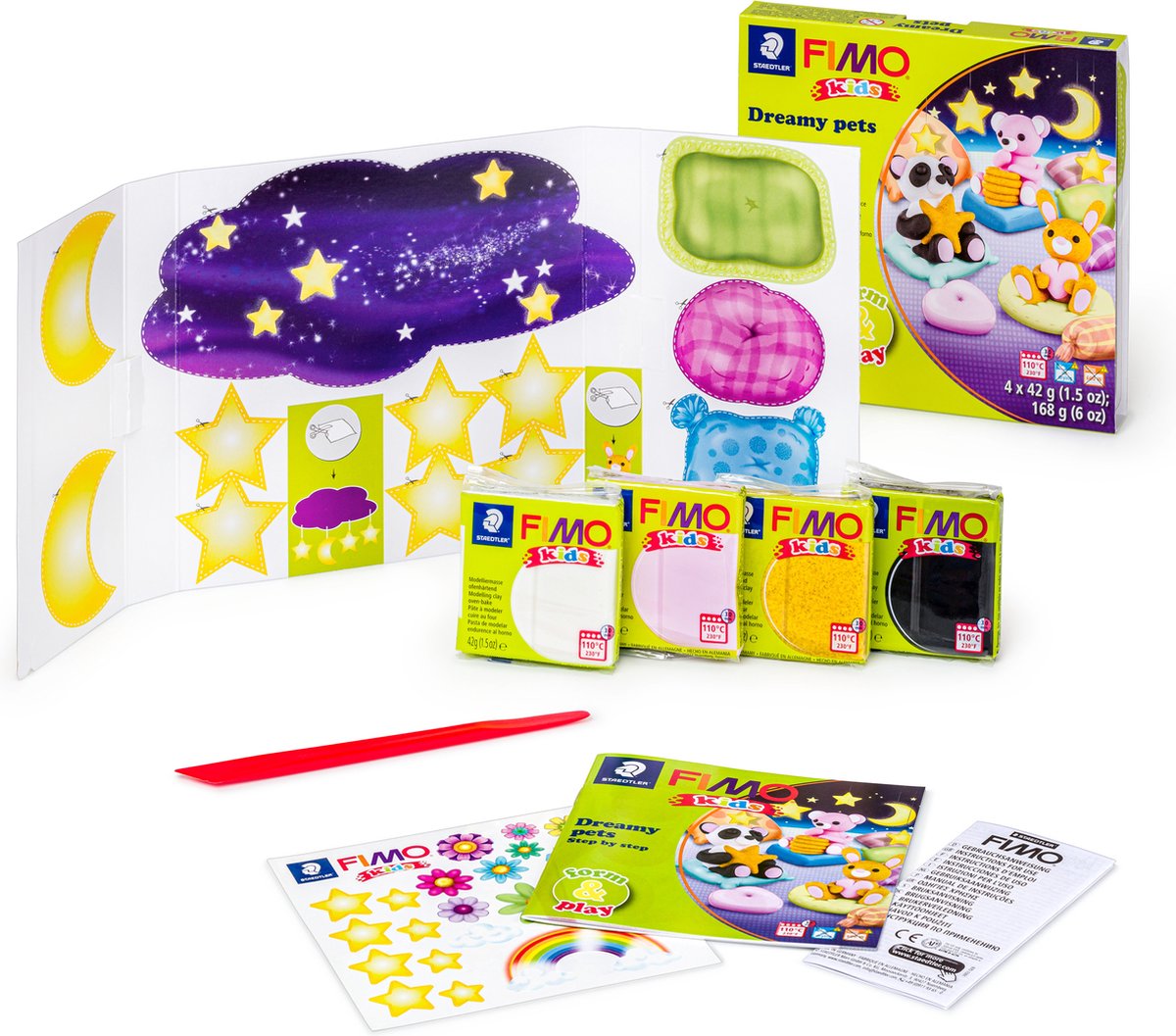 FIMO kids 8034 - ovenhardende boetseerklei - Form&Play set "Dreamy Pets" — afbeelding 2