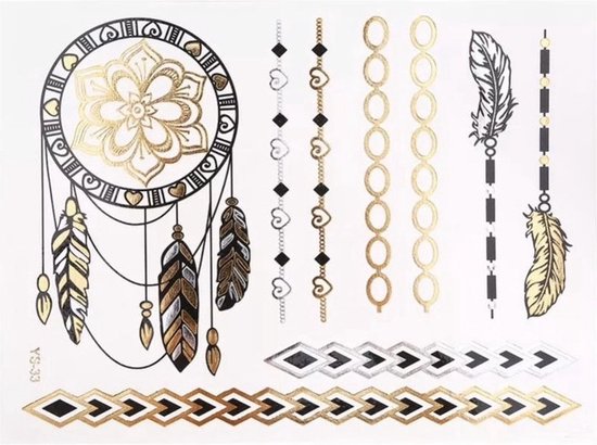 Akyol - stickers - Stickers indianen - indianen - pijl en boog - Gouden stickers - stikker - gouden stikker - marmer - goud - stikkervel - nagel stikkers