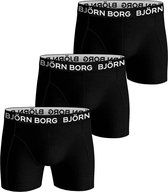 Bjorn Borg - Jongens - 3-Pack Solid Boxershorts - Zwart - 170
