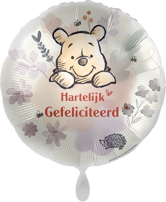 Everloon - Folieballon - Disney / Winnie The Pooh - Hartelijk Gefeliciteerd - 43cm