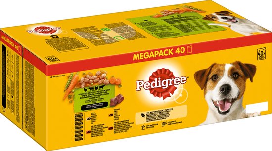 heks Middelen Metalen lijn Pedigree nat hondenvoedsel 40 zakjes van 100gr = 4 kg nat hondenvoer |  bol.com