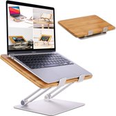 Laptop Stand Wood In hoogte verstelbaar - Laptop Stand tot 17 inch Laptops - Laptop Stands MacBook Houder - Laptop Houder Bureau - Laptop Verhoging voor Bureau