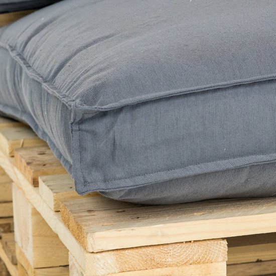 Vicco Palletkussen set Ohio, Antraciet, 2 delen, waterafstotend