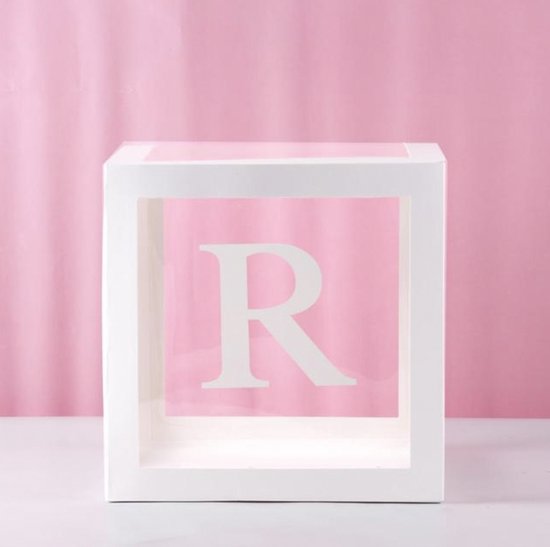 Doorzichtige Letter Blok Dozen - Lekker: R - Herbruikbaar - Multifunctioneel - Transparante Box met Letter - Fotoshoot - Cakesmash - Babyshower Versiering - Ballonnen Box - Baby Shower Letter Blokken - Gender Reveal Baby Doos - Mommy to Be Party