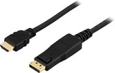 Deltaco DP-3010 DisplayPort naar HDMI Kabel - 4K/144Hz - 8K/30Hz - 1 meter - Zwart
