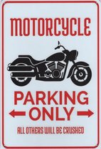 Wandbord Transport - Parking Only Motorcycle