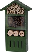 Vlinderhuis/bijenhuis/wespenhotel voor insecten - 33 cm - groen - Vlinderhuis/lieveheersbeestjehuis