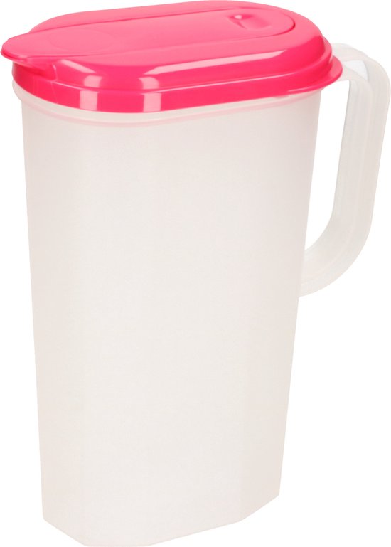 Carafe à eau/pot à jus transparent/rouge avec couvercle 2 litres en  plastique - Carafe... | bol