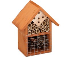 Bruin insectenhotel 19 cm - Hotel/huisje voor insecten - Bijenhuis/vlinderhuis