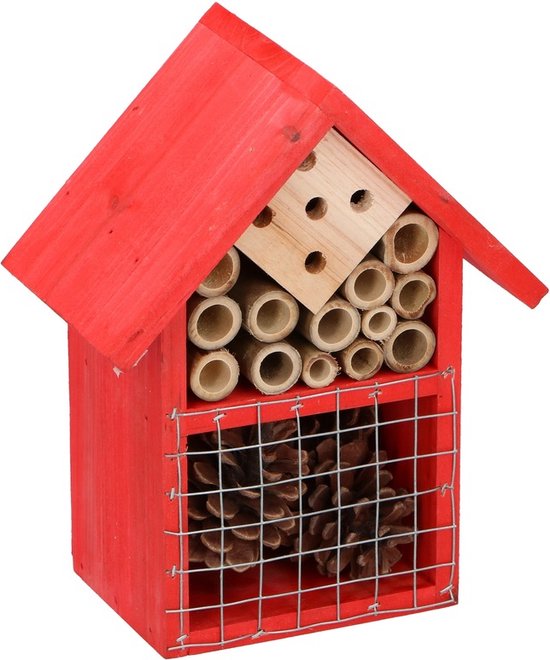 Hôtel insecte rouge 19 cm - Hôtel / maison pour insectes - Maison abeille /  maison... | bol.com