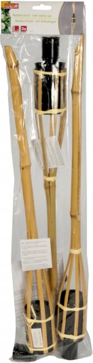 Bamboe tuin fakkel 60 cm - Lichtblauw - Tuindecoratie / tuinverlichting