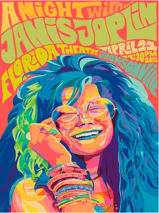 Signs-USA - Concert Sign - metaal - Janis Joplin - Florida - 30x40 cm