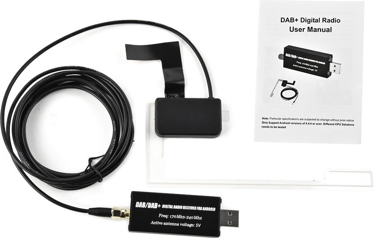 VCTparts DAB+ Antenne Digitale Radio met USB Adapter voor Android Auto Stereo Ontvanger [DAB Plus + DabPlus]