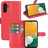 Samsung Galaxy A14 Hoesje - MobyDefend Kunstleren Wallet Book Case (Sluiting Voorkant) - Rood - GSM Hoesje - Telefoonhoesje Geschikt Voor Samsung Galaxy A14