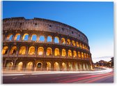 WallClassics - Acrylglas - Weg langs Colosseum in de Avond - 40x30 cm Foto op Acrylglas (Met Ophangsysteem)