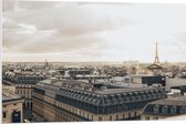 PVC Schuimplaat- Uitzicht van Parijs met in de Achtergrond de Eiffeltoren, Frankrijk - 90x60 cm Foto op PVC Schuimplaat