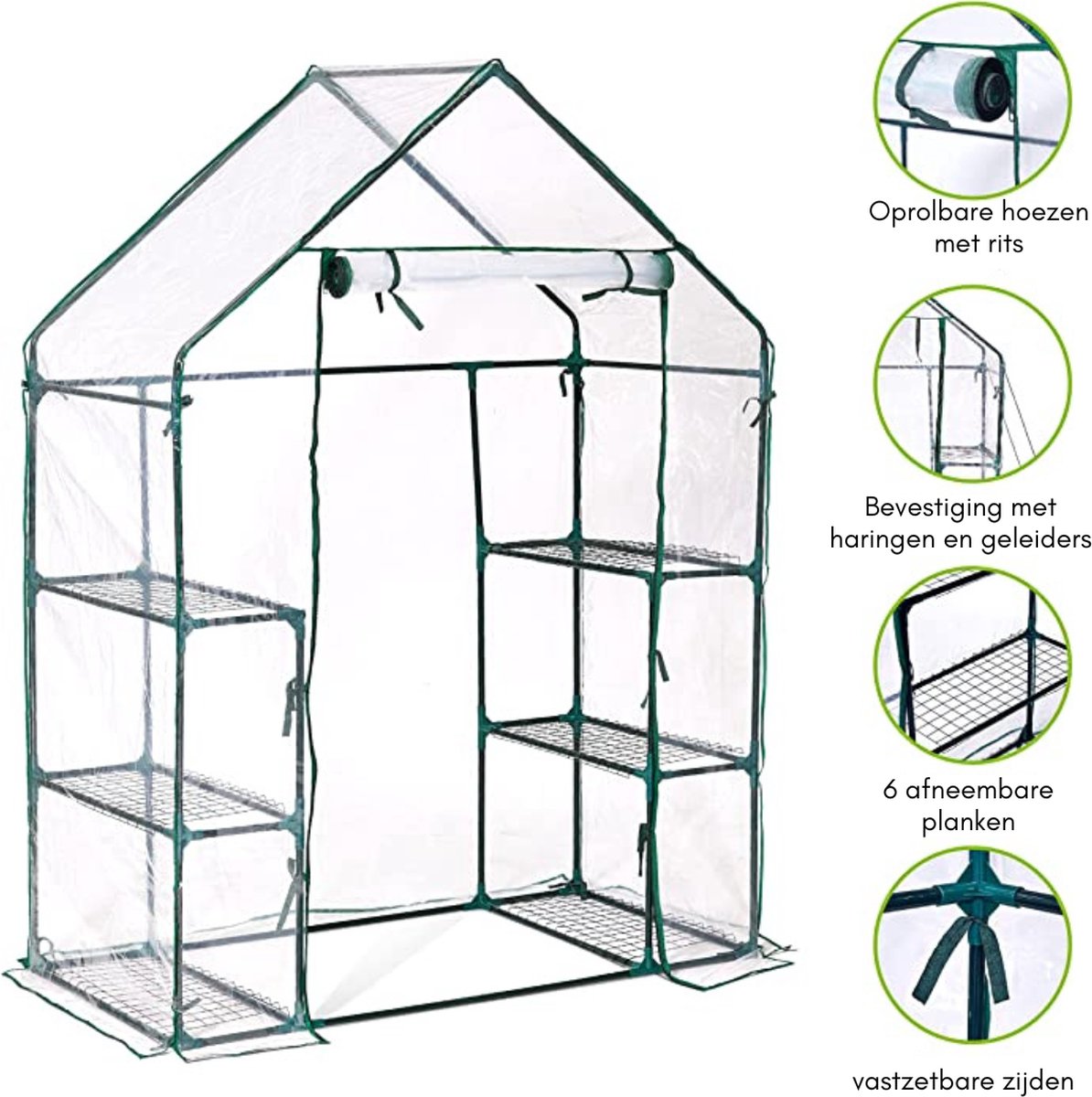 BRAMBLE 6-Layer Garden Greenhouse, Greenhouse, Indoor and Outdoor Greenhouse with 6 Shelves, Durable and Waterproof Tarpaulin, Ropes and Pegs - Sturdy and Easy to Assemble - 195x143x73cm BRAMBLE 6-Layer Garden Greenhouse, Greenhouse, Indoor and Outdoor Greenhouse with 6 Shelves, Durable and Waterproof Tarpaulin, Ropes and Pegs - Sturdy and Easy to Assemble - 195x143x73cm