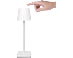 Oplaadbare tafellamp dimbaar wit aluminium 2700K Bureaulamp