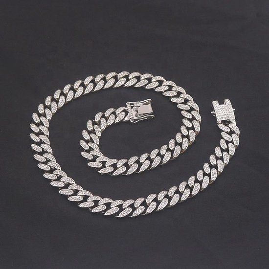 Iced Out Chain - Bust Down Heren Ketting met Diamantjes (Zirkonia ...