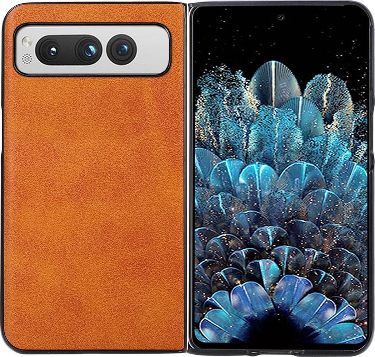 Mobigear Hoesje geschikt voor Google Pixel Fold Telefoonhoesje Hardcase | Mobigear Excellent Backcover | Pixel Fold Case | Back Cover - Cognac