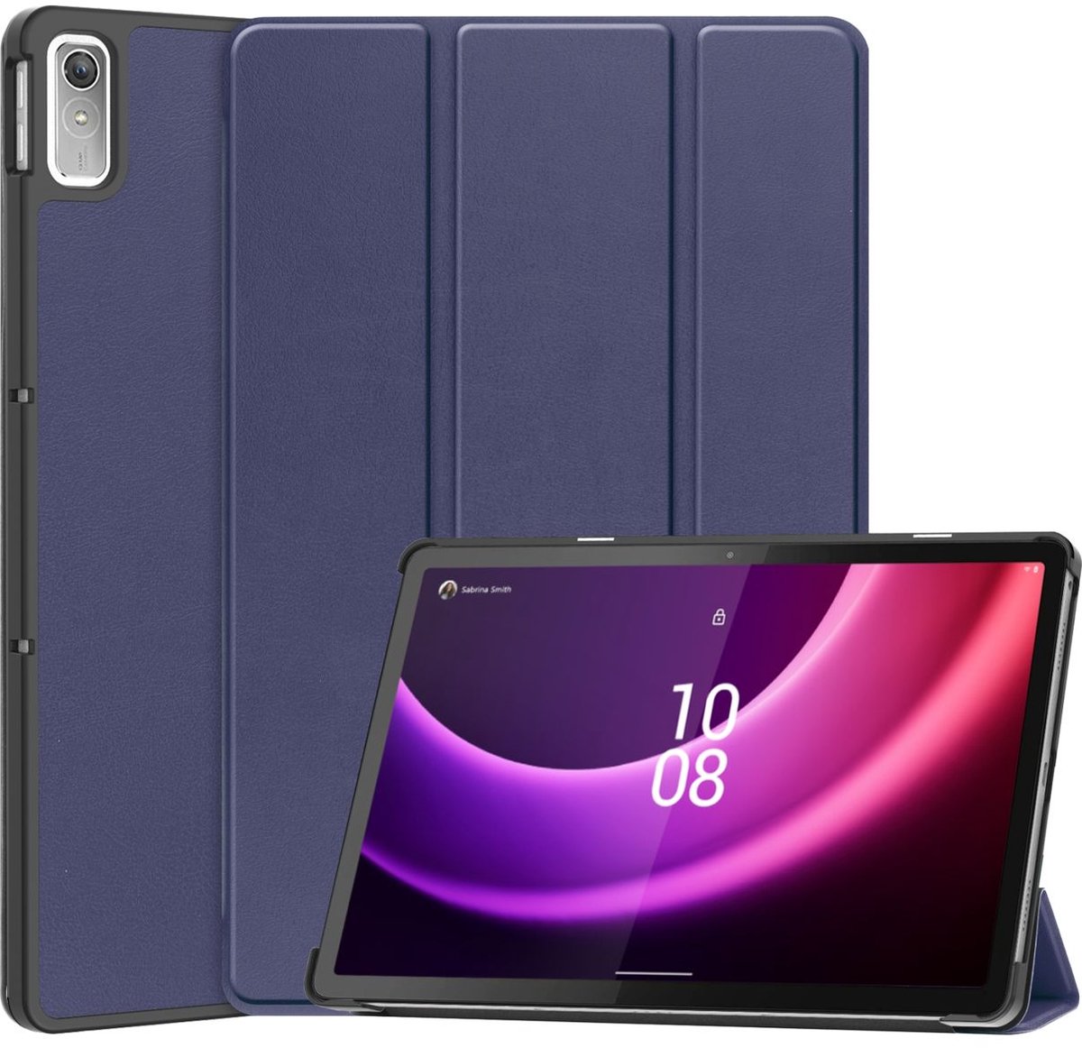 Mobigear Tablethoes geschikt voor Lenovo Tab P11 Gen 2 Hoes | Mobigear Tri-Fold Bookcase - Donkerblauw