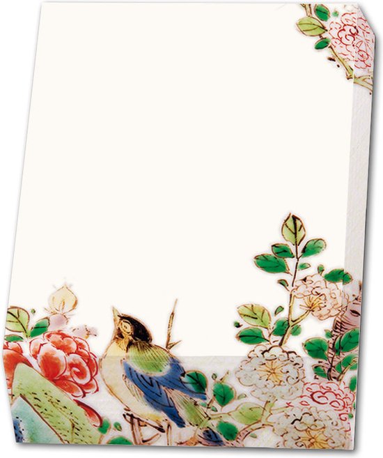 Foto: Bekking blitz memoblok memo blocnote notitieblok kunst dieren vogel bloemen chinees porselein chinese porcelain kasteel de haar haarzuilens