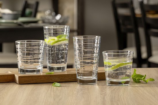 Leonardo Vario Struttura 026833 Lot de 6 verres à long drink, passent au lave-vaisselle, en verre coloré, turquoise, 280 ml