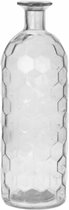 Bellatio Design Bloemenvaas - helder transparant glas honingraat - D7 x H20 cm - vaas