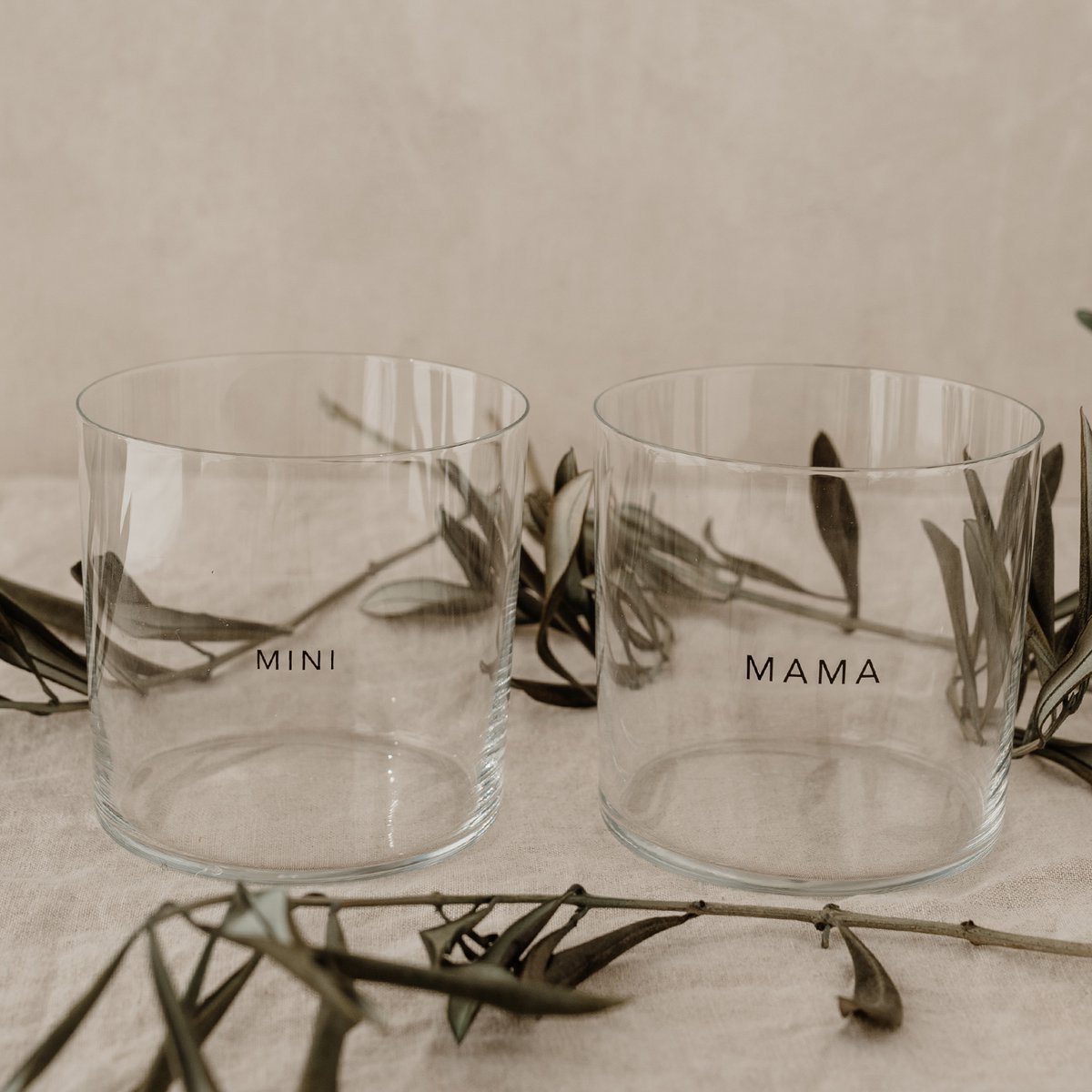 Eulenschnitt - Drinkglas - Drinkglazenset bestaande uit twee stuks - met opschriften Mama en Mini