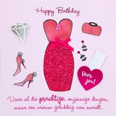 Depesche - Glamour wenskaart met de tekst "Happy Birthday! Voor al die prachtige ..." - mot. 016