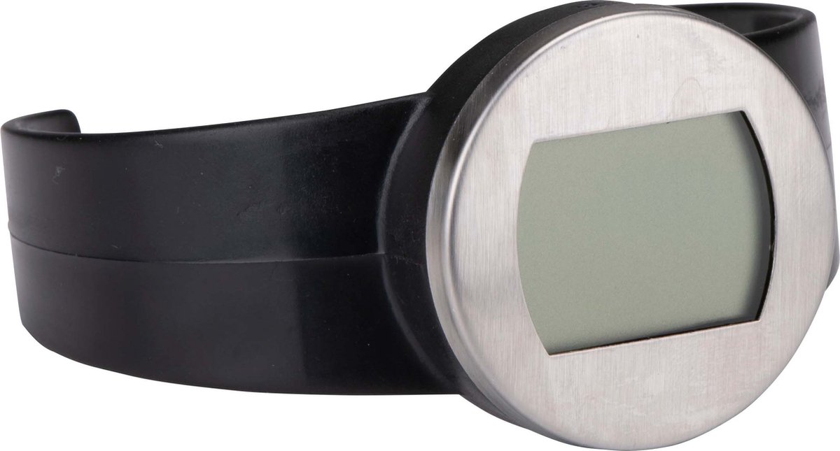 alpina Wijnthermometer - Plaatsing om Wijnfles - Past op alle Wijnflessen - RVS - Zwart/Zilver