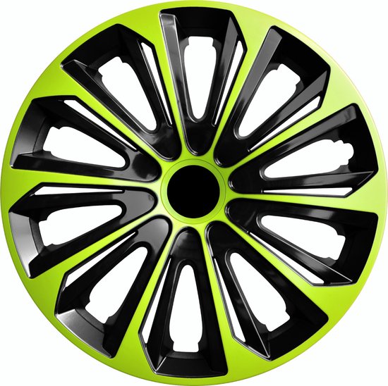 Foto: Nrm strong duo wieldoppen 14 set van 4 stuks kunststof groen zwart