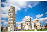 WallClassics - Acrylglas - Toeristische Toren van Pisa in Italië - 120x80 cm Foto op Acrylglas (Met Ophangsysteem)