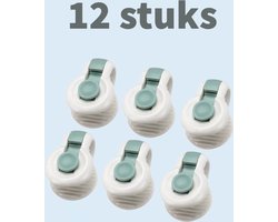 Stevige Dekbed clips - Dekbedclips - Dekbed Knijpers - Clip Dekbedovertrek - 12 stuks - Wit / Groen