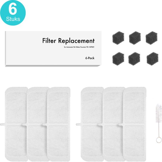 Boncy® Drinkfontein filter - 2 Stuks Filters voor Luxe Drinkfontein Kat & Hond 1,5L - Hoge Kwaliteit Drinkfonteinen Vervangfilters - Kattenfontein Drinkfonteinfilter