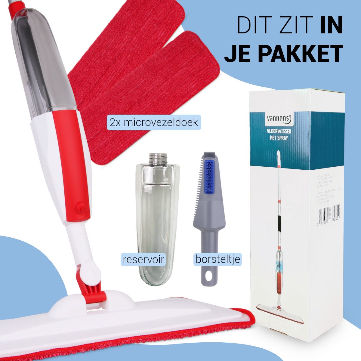 Vannons - Dweil - 2 in 1 Mop - Dweilsysteem - Dweil Met Spray functie - Dweilset - Dweilen zonder Emmer - Vloerreiniger thumbnail 8