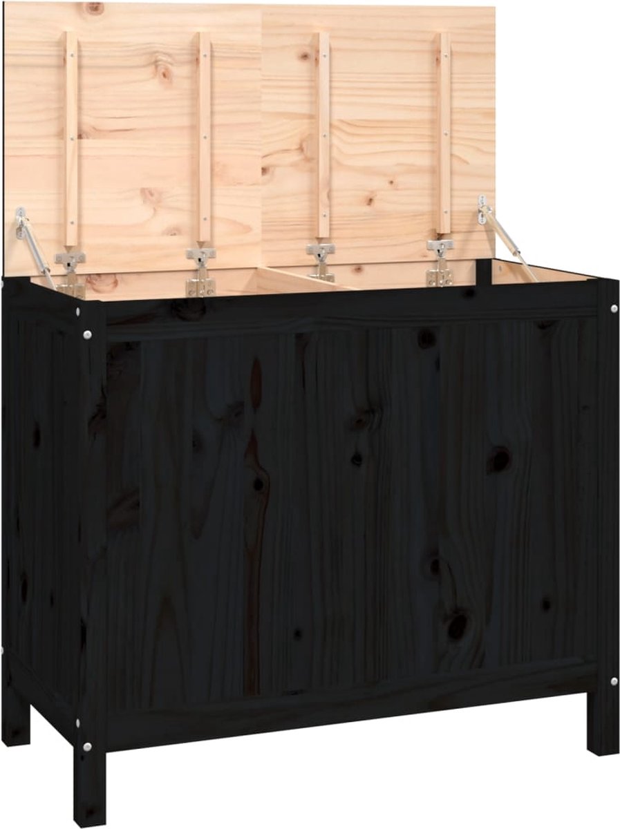 Goedkoopste vidaXL - Wasmand - 88,5x44x76 - cm - massief - grenenhout - zwart