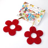 Jeannette-Creatief® - Resin - Flower Power - Rode Oorbellen - Dames Oorbellen - Oorbellen met bloemen - Flowers - Rode Bloemen - Moederdag - Moederdagcadeau - Moeder