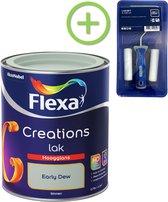 Flexa Creations - Lak Hoogglans - Early Dew - 750 ml + Flexa Lakroller - 4 delig