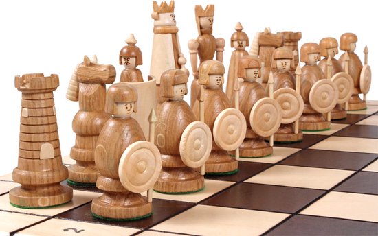 Afbeelding van het spel Magnat schaakset - Opklapbaar Decoratieve Schaakbord met Schaakstukken - Koning 120mm - Schaakbord 550x275
