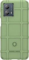 Mobigear Hoesje geschikt voor Motorola Moto G53 5G Telefoonhoesje Flexibel TPU | Mobigear Rugged Shield Backcover Shockproof | Schokbestendig Moto G53 5G Telefoonhoesje | Anti Shock Proof - Groen