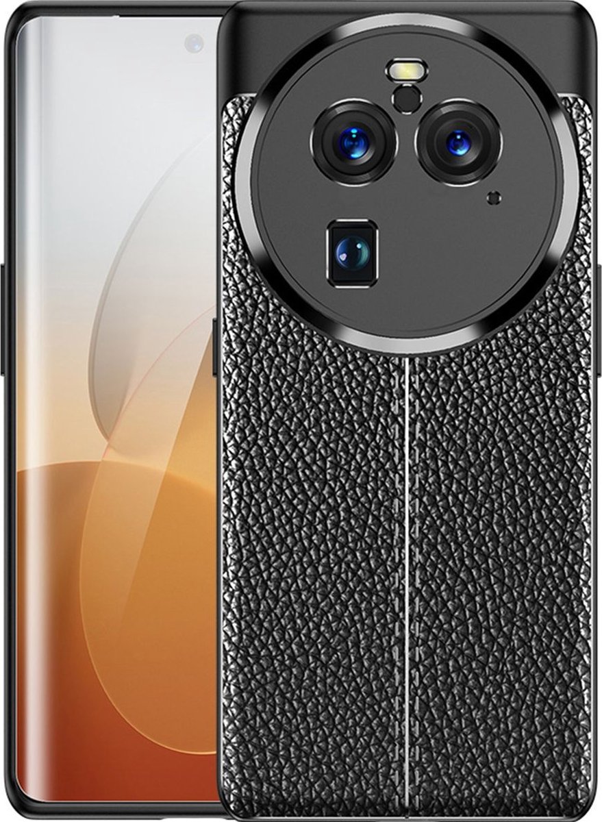 Mobigear Hoesje geschikt voor OPPO Find X6 Pro Telefoonhoesje Flexibel TPU | Mobigear Luxury Backcover | Find X6 Pro Case | Back Cover - Zwart