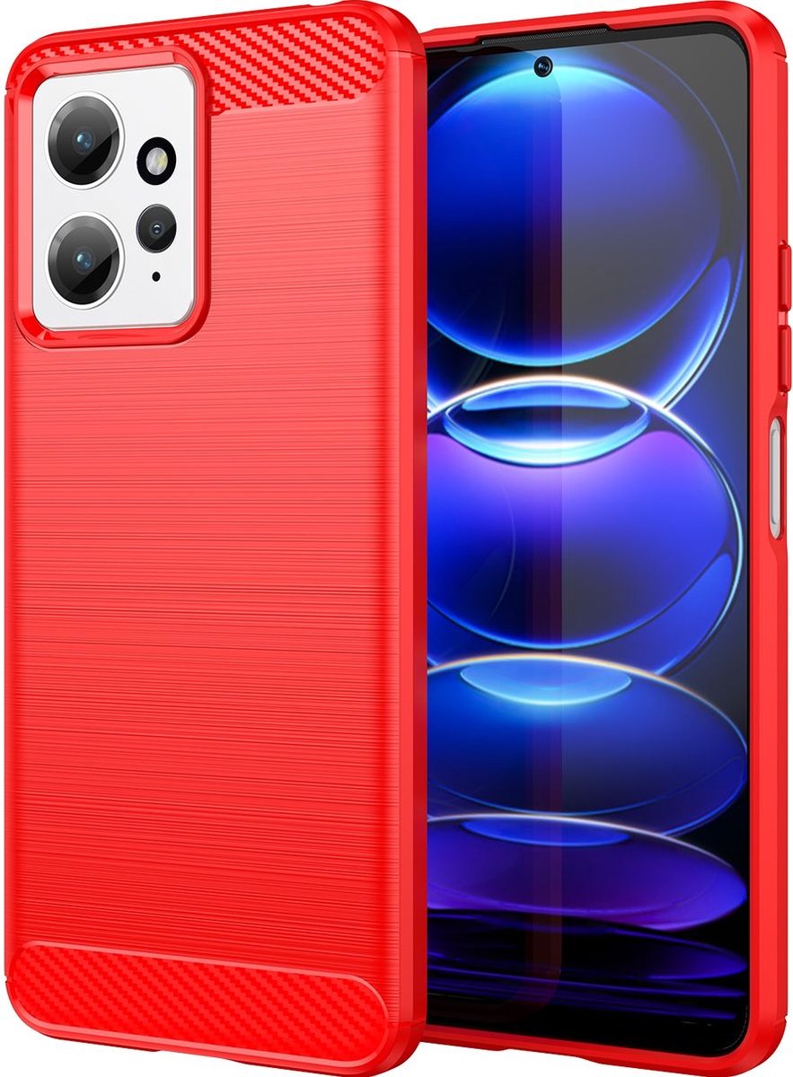 Mobigear Hoesje geschikt voor Xiaomi Redmi Note 12 Telefoonhoesje Flexibel TPU | Mobigear Brushed Backcover | Redmi Note 12 Case | Back Cover - Rood
